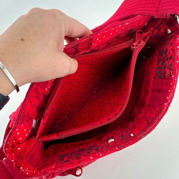 Donna Sharp Floral Polka Dot Leopard Red Adjustable Crossbody Purse Bag - Picture 6 of 16